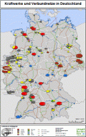 Kraftwerke und Verbundnetze in Deutschland (c) Umweltbundesamt